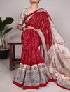 Ynf7209 Green Silk Fusion Print And Bandhej Sarees Bulk Orders In India